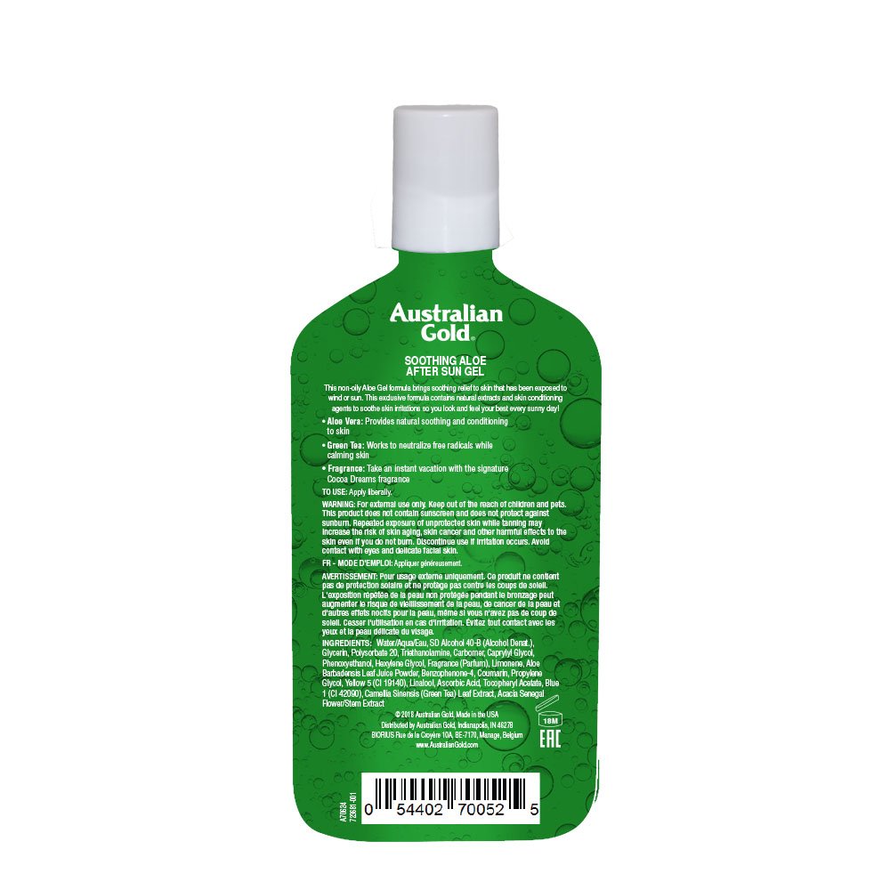 Australian Gold Gel calmante pós-sol de aloe vera, 237 ml