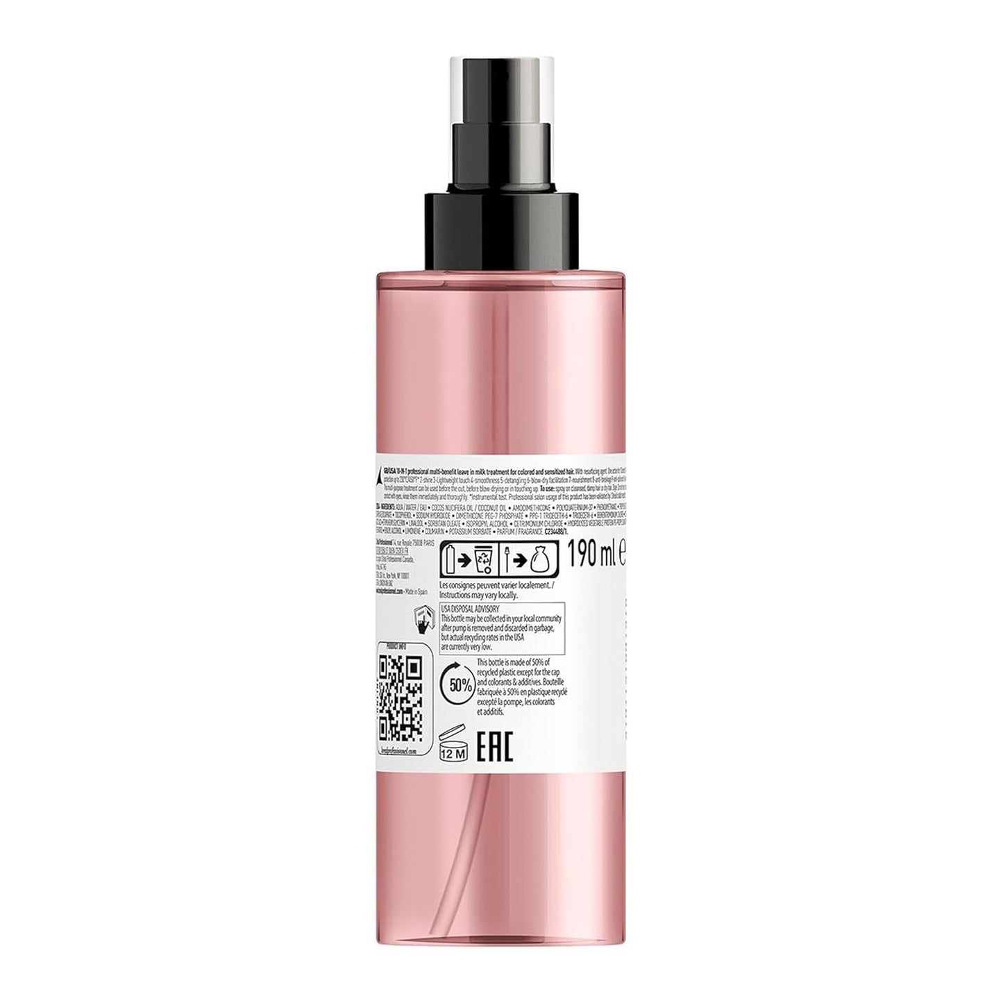 L'Oréal Professionnel, Spray de Tratamento 10 em 1 com Resveratrol, para Cabelos Coloridos, Vitamino Color, 190ml