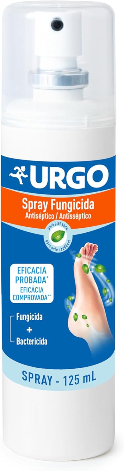Urgo - Spray Antisséptico Fungicida - Elimina fungos e bactérias causadores de odores - Efeito refrescante com mentol - 125 ml