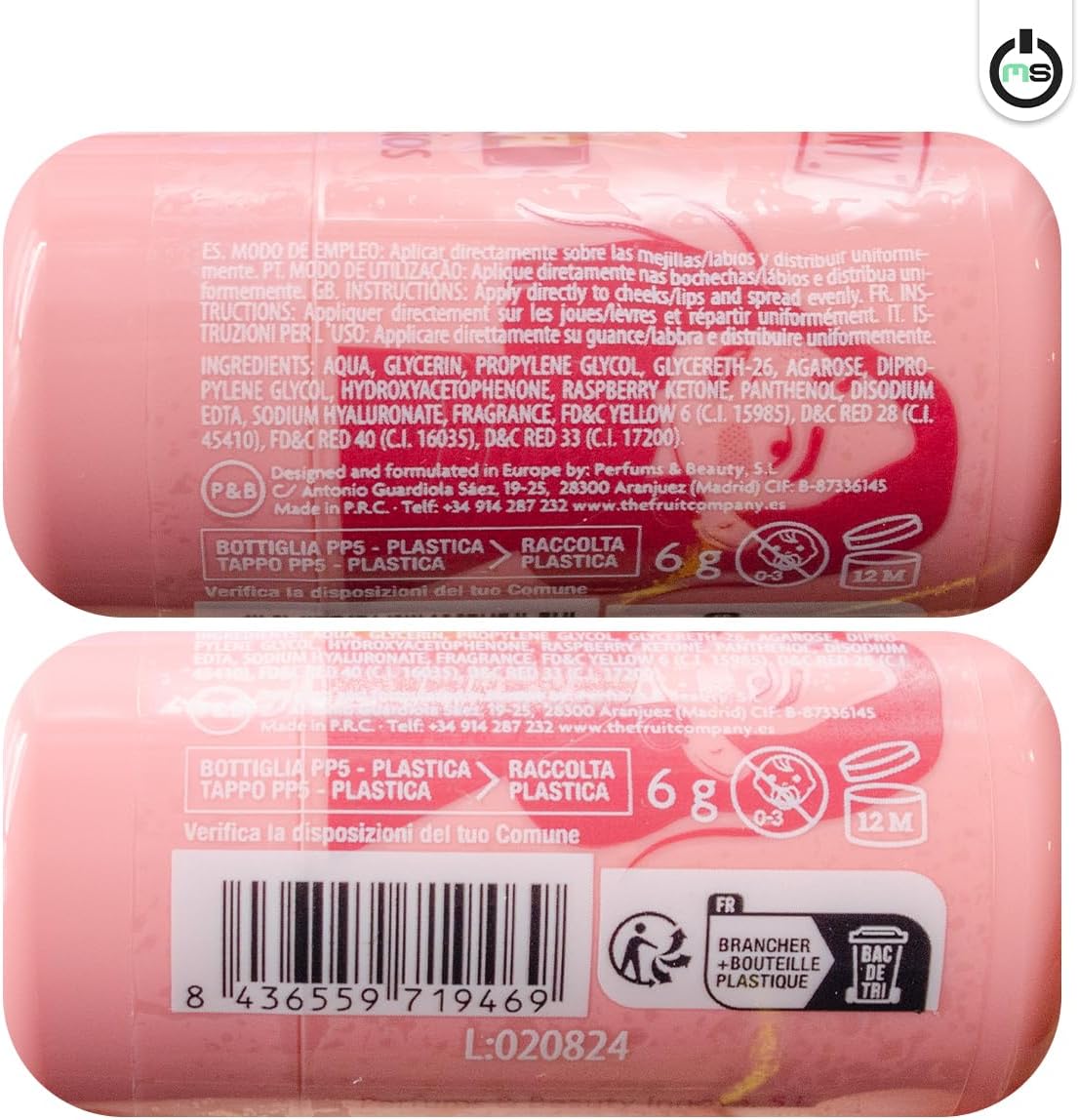 Blush para labios e bochechas pessego - The Fruit Company