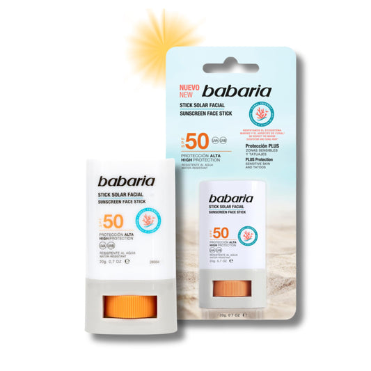 BABARIA- Bastão Solar Facial 50 Azul - 20g | Vara de surf | Proteção muito alta