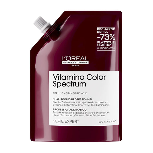 L'Oréal Professionnel, Shampoo Profissional Sem Sulfato, Para Cabelos Coloridos, Cor Brilhante e de Longa Duração, Fixa a Cor por Até 100 Dias, Espectro de Cores Vitaminado, Série Expert, Refil, 500ml