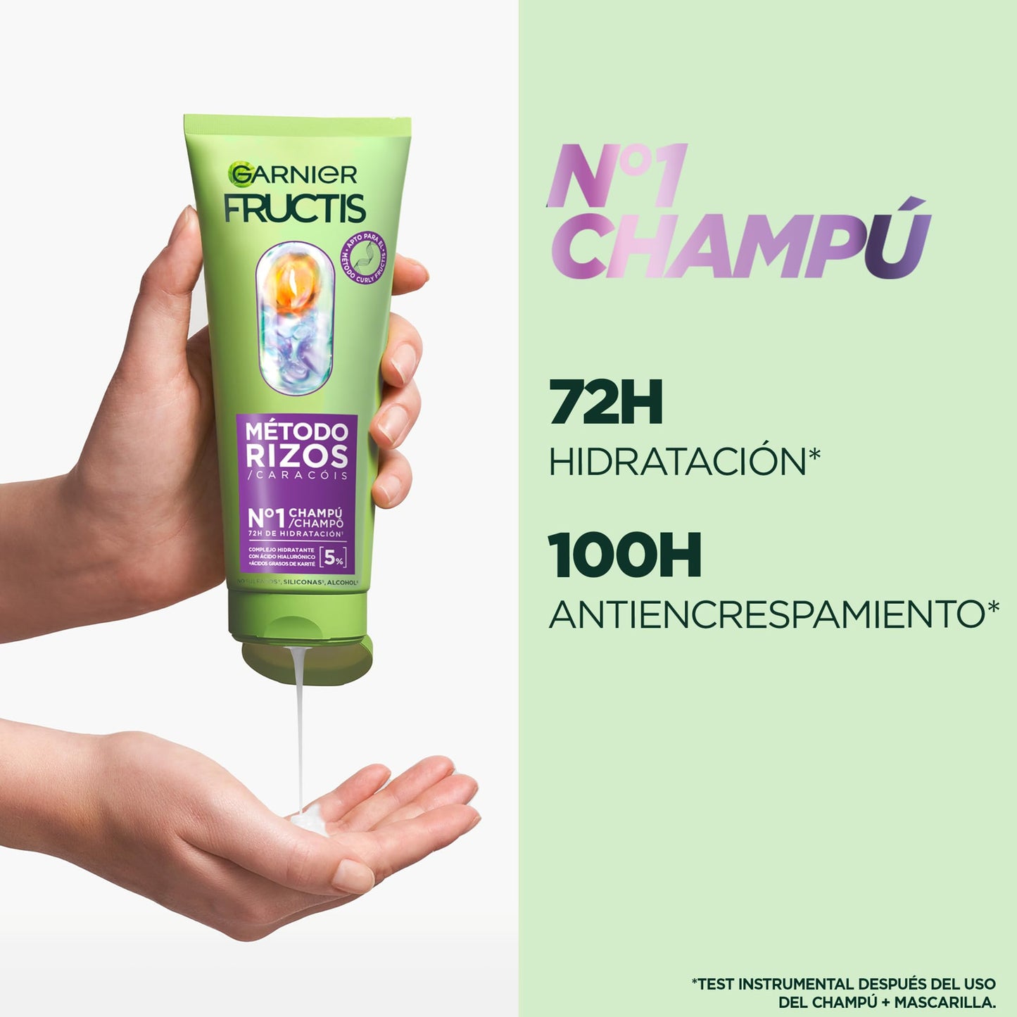 Garnier Fructis Método de caracóis com tratamento pré champô, champô, spray e máscara, fórmula vegana, 2 x 200 ml + 150 ml + 370 ml