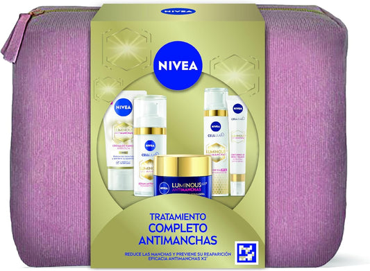 Pacote de presente NIVEA antimancha com creme de dia, creme de noite, soro, contorno de olhos e creme para as mãos