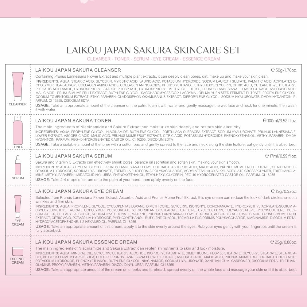 Conjunto de Cuidados com a Pele Sakura