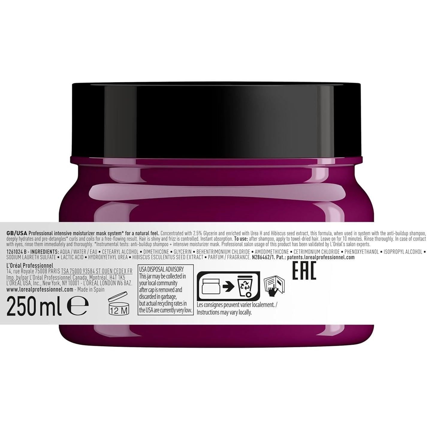 L’Oréal Professionnel, Máscara de Hidratação Intensiva, para qualquer tipo de cachos e ondas, Curl Expression, 250 ml