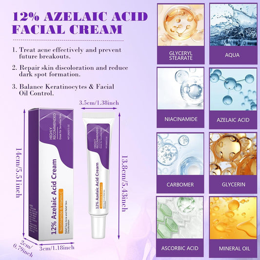 Creme reparador Reduz Acne e Vermelhidão, Hidratante Noturno para um Rosto Radiante, 20g