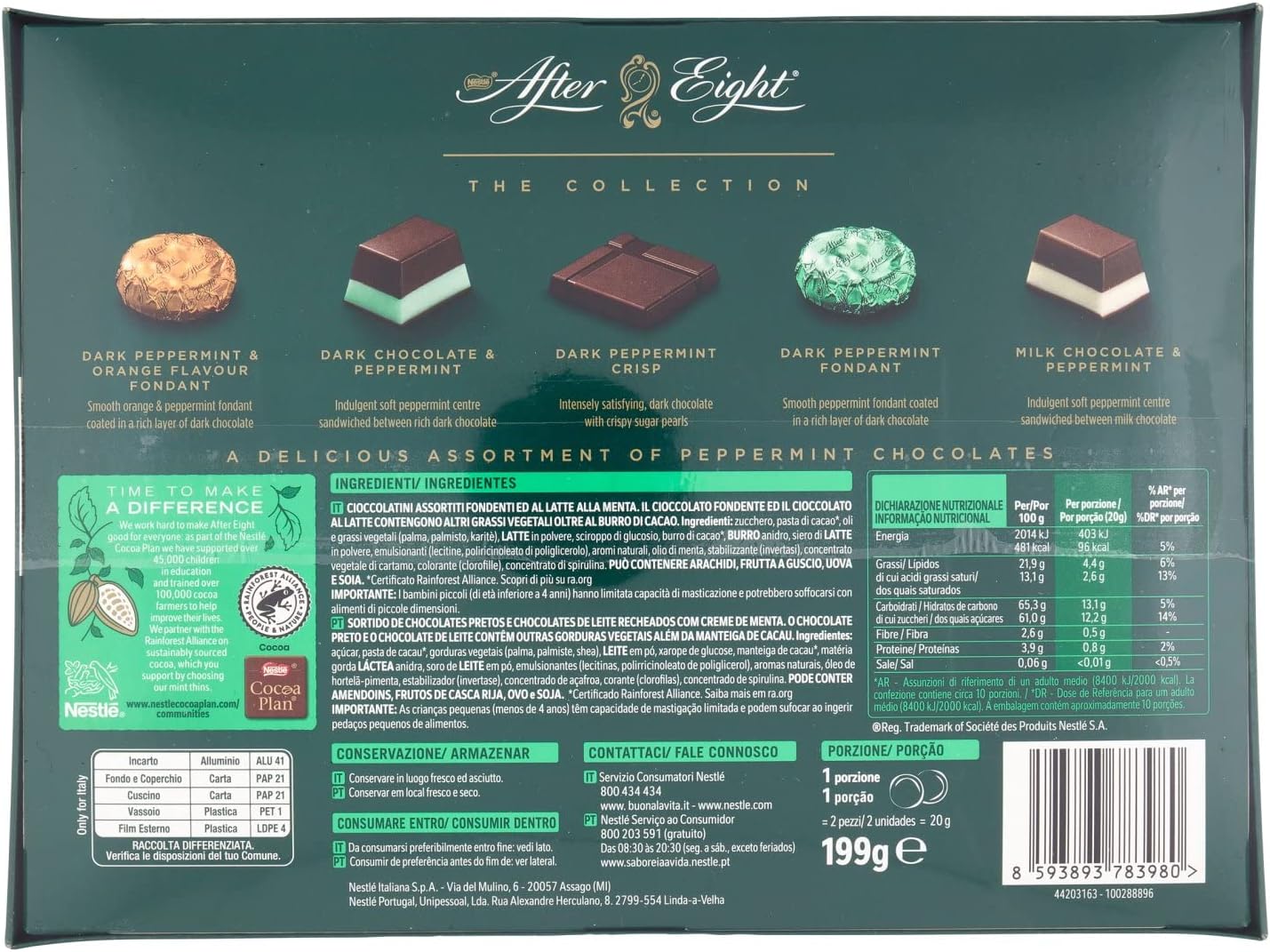After Eight sortido: Chocolate Mint para Saborear