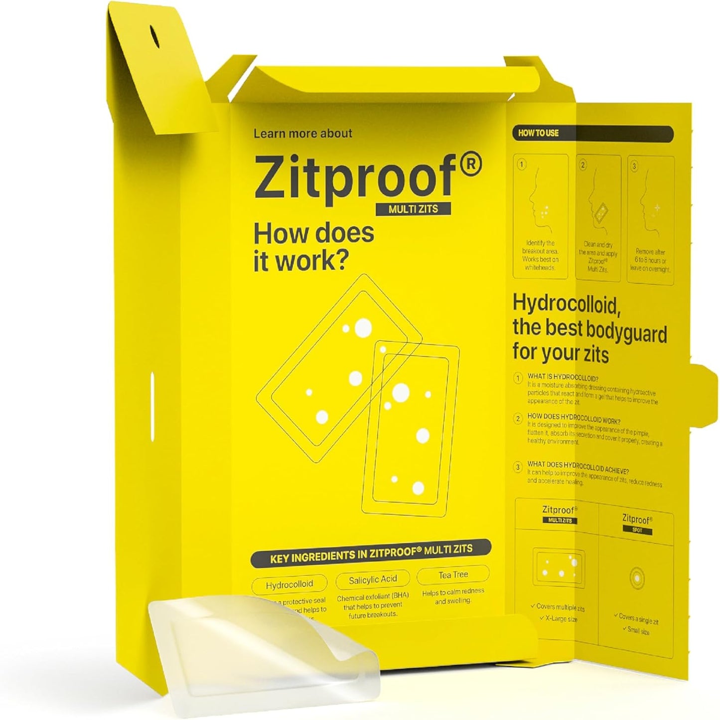 ACNEMY ZITPROOF® MULTIZITS - Adesivos hidrocolóides XL para bochechas, queixo e testa