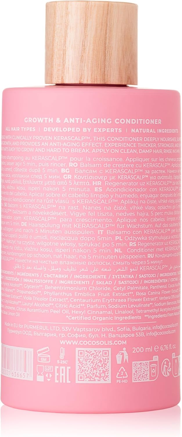COCOSOLIS Condicionador capilar Cocosolis Growth & Anti-Aging para crescimento rápido do cabelo