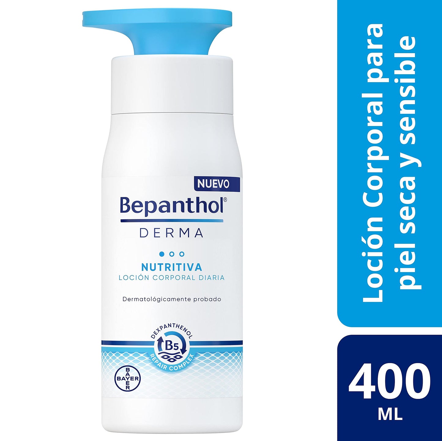 Bepanthol Derma Loção Corporal Nutritiva, Hidratação Imediata e Duradoura para Pele Seca e Sensível, Uso Diário, 400 ml