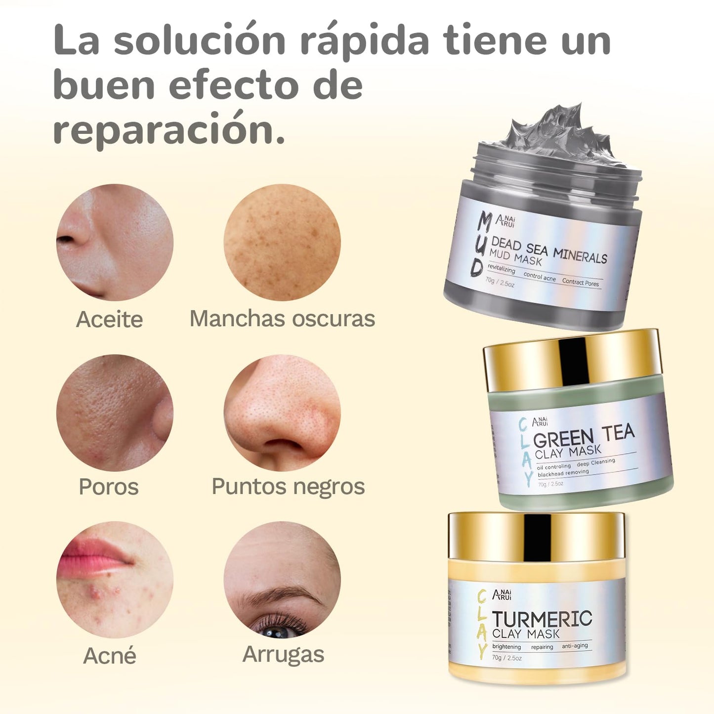 ANAiRUi Máscaras faciais purificantes para remover cravos e manchas