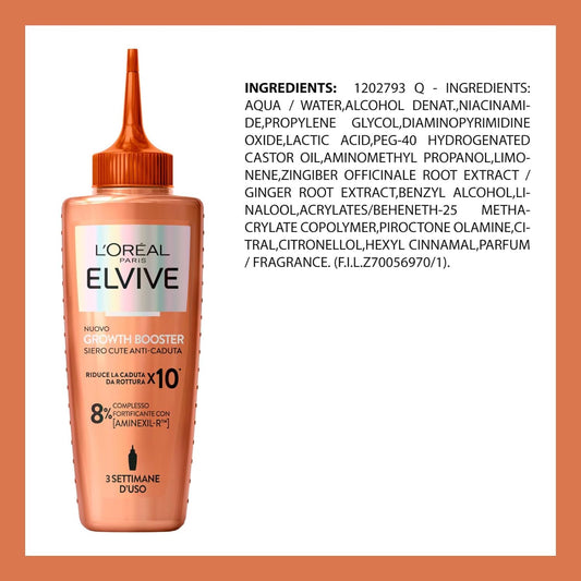 L'Oréal Paris Elvive Kit antiqueda Growth Booster para cabelos danificados - Conjunto com 3