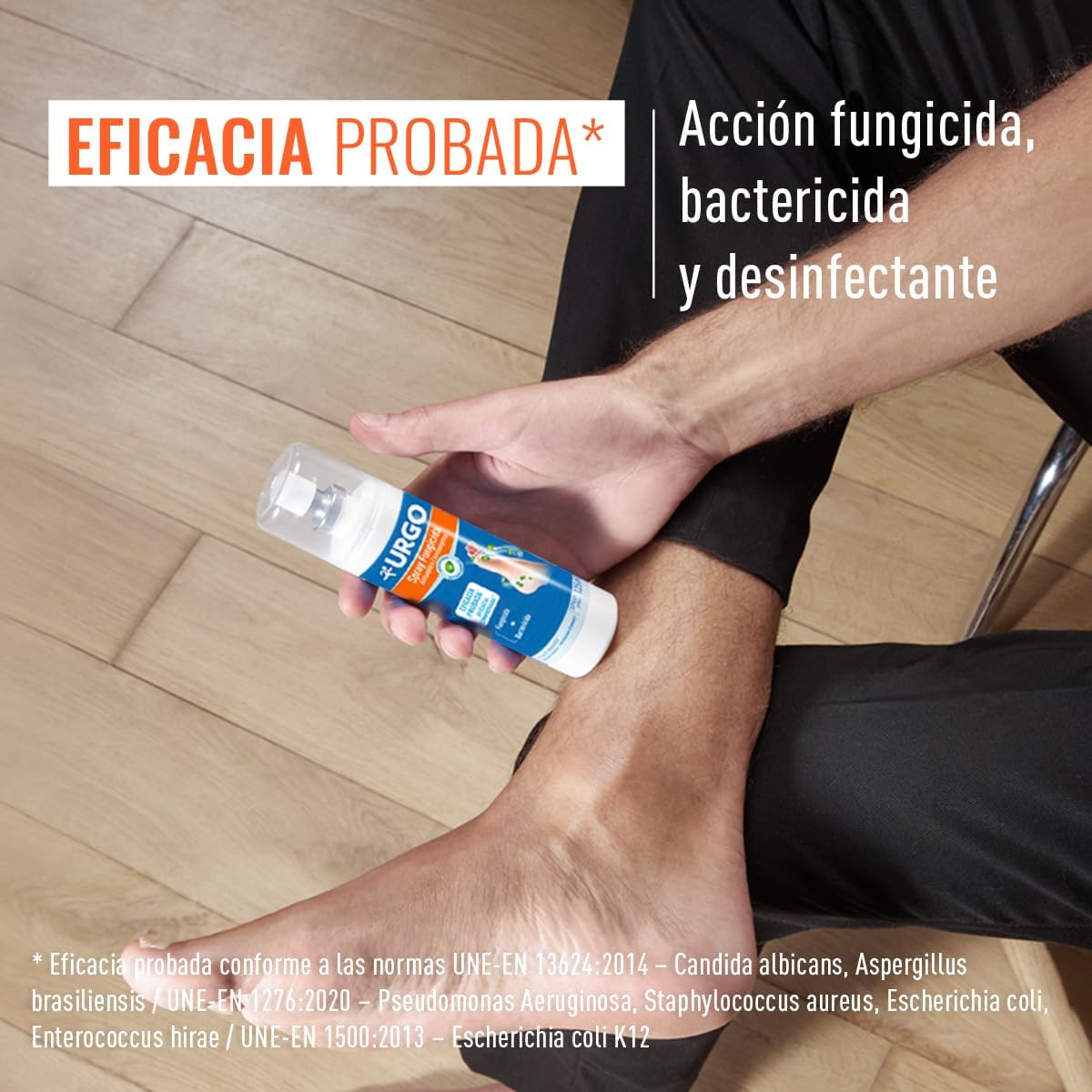 Urgo - Spray Antisséptico Fungicida - Elimina fungos e bactérias causadores de odores - Efeito refrescante com mentol - 125 ml