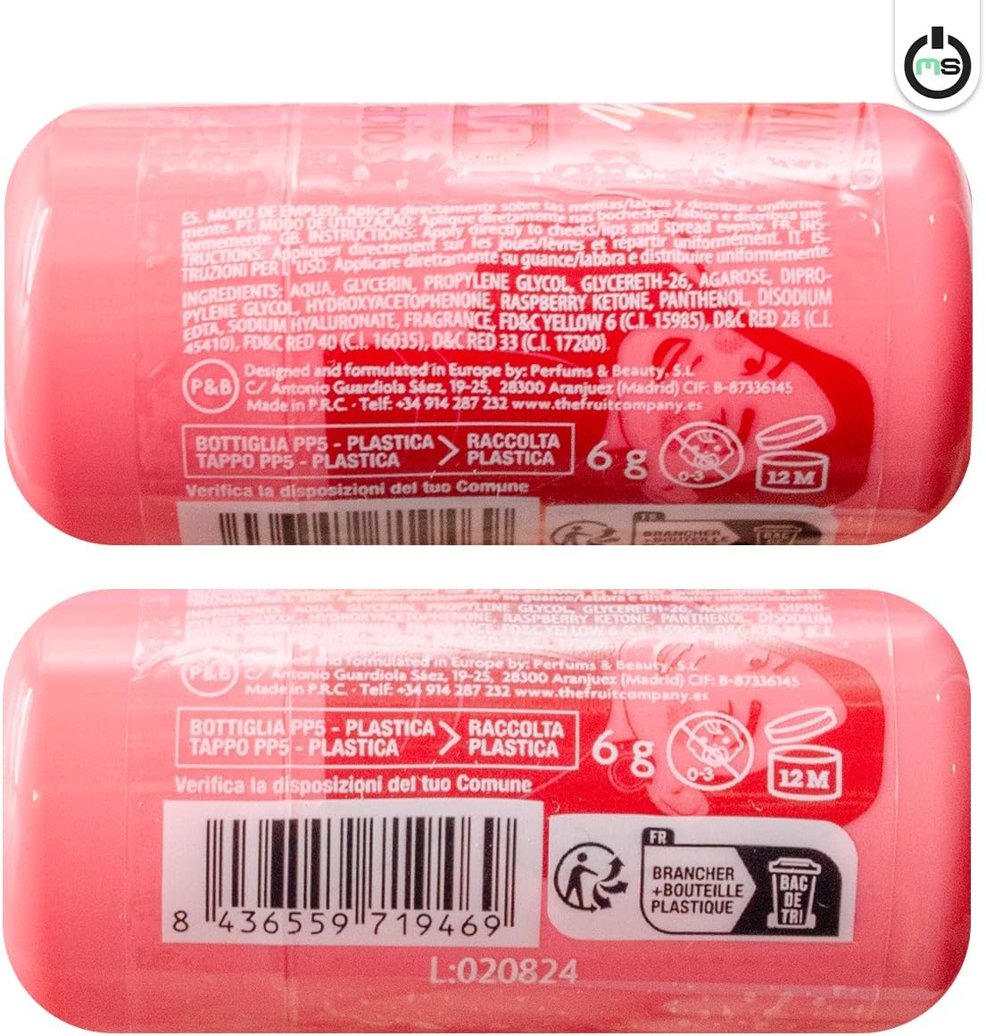 Blush para labios e bochechas melancia - The Fruit Company