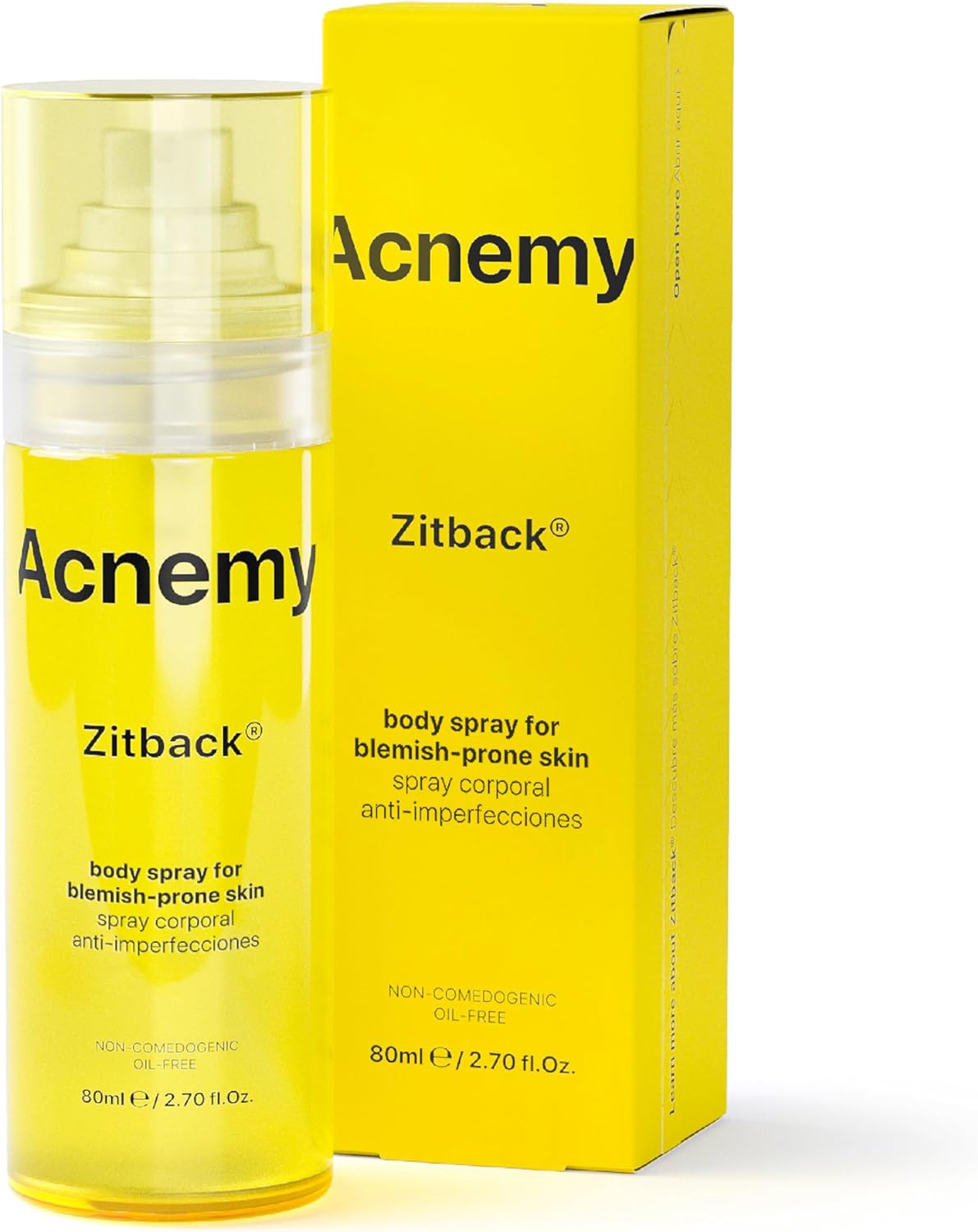 ACNEMY ZITBACK® - Spray corporal para pele com tendência a acne