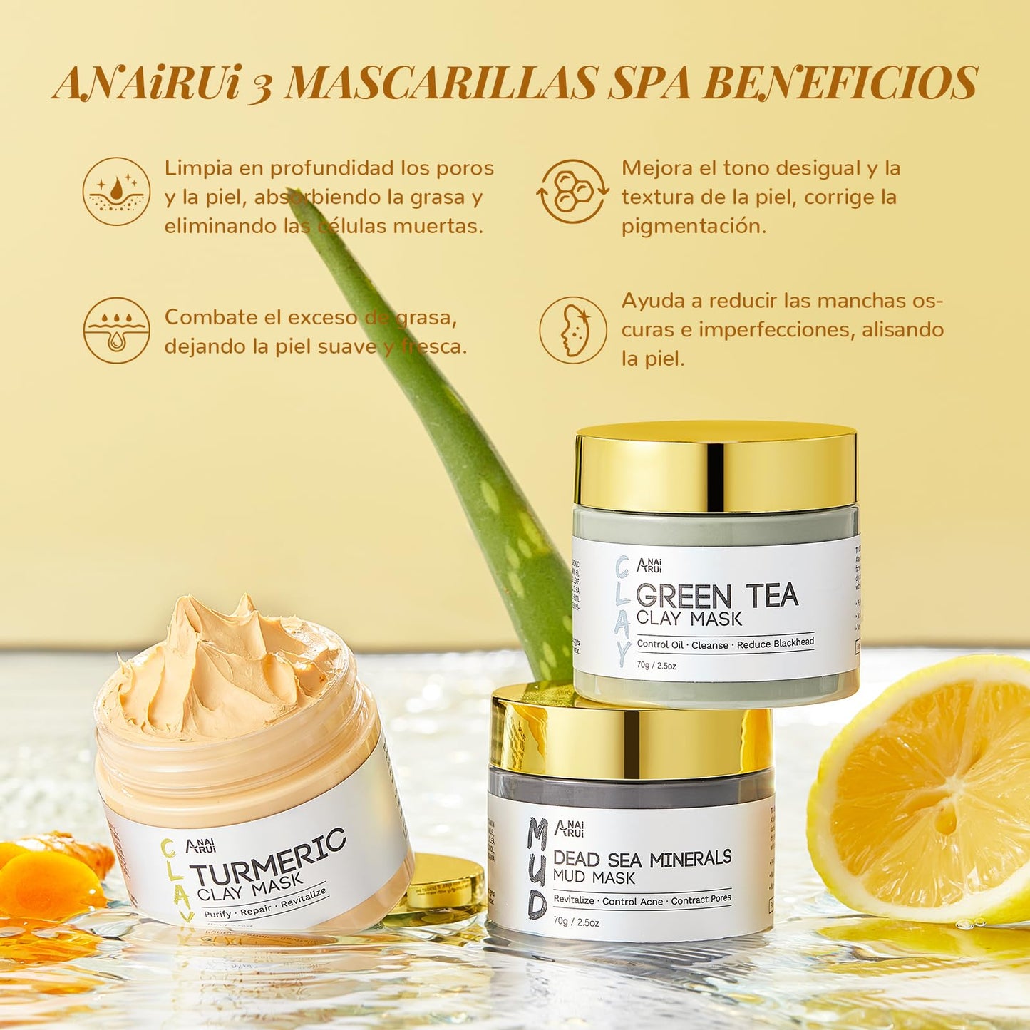 ANAiRUi Máscaras faciais purificantes para remover cravos e manchas