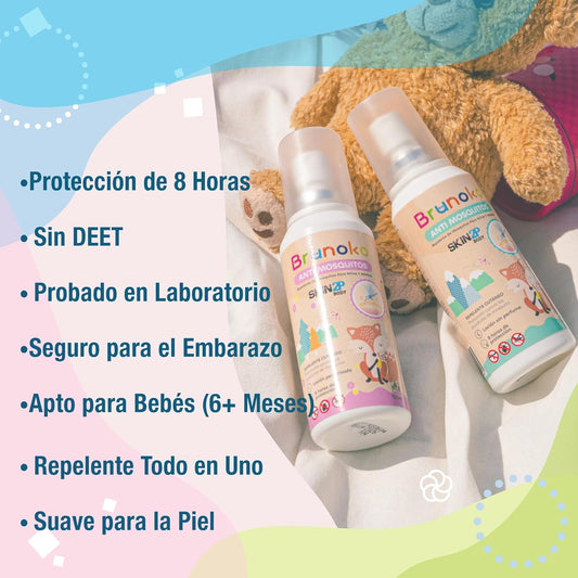 Loção Anti-Mosquito para Bebês Anti-Mosquito e Anti-Percevejos – Brunoko & PSA Skin 2P