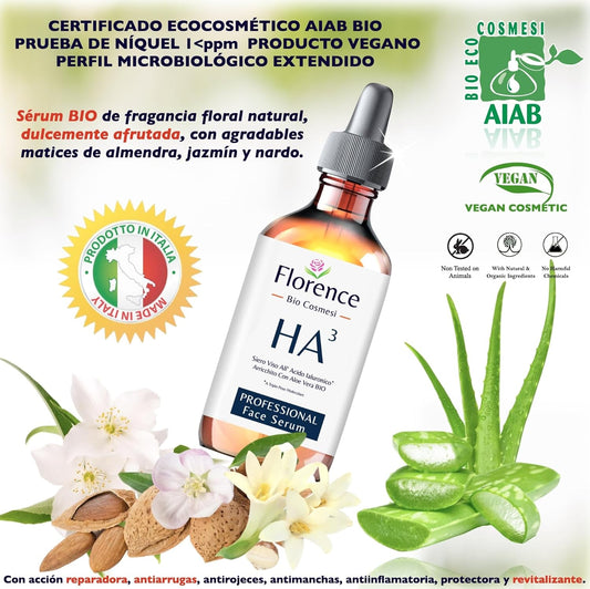 Bio Serum Facial com Ácido Hialuronico Puro Triplo Florence