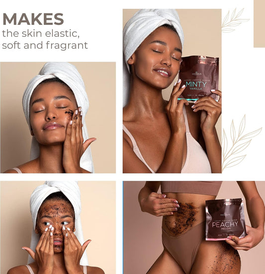 COCOSOLIS Kit de exfoliantes de café - 3 Esfoliantes Corporais e 1 Esfoliante Facial (280g)