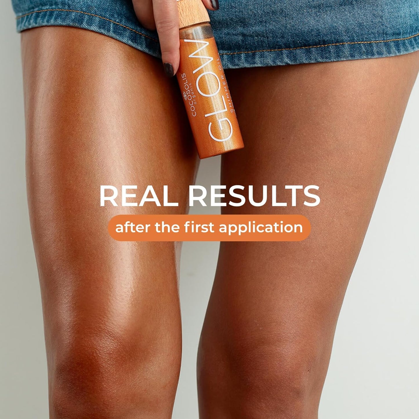 COCOSOLIS Glow Aceite Brillante - Hidratante Bio Oil - Brilho Bronzeador para Rosto e Corpo - Nova Fragrância de Biscoito (110 ml)