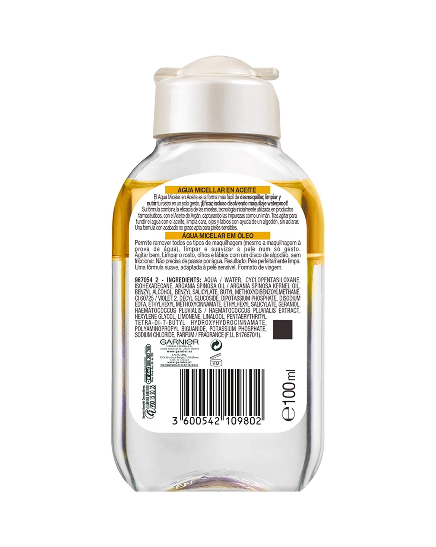 Garnier Skin Active Agua Micelar em Óleo, Pack 2x400ml +1 x100ml