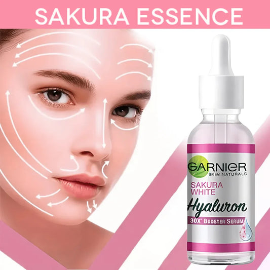 Essência facial Garnier com extrato de sakura para rejuvenescimento da pele e hidratação, ideal para aumentar a elasticidade da pele