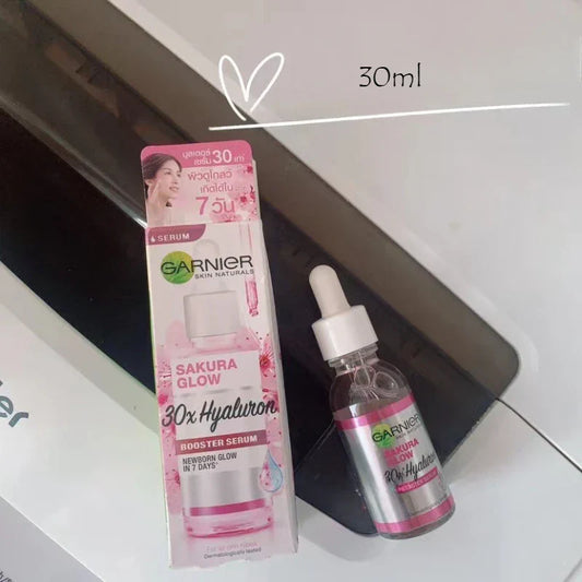 Sérum facial acne Garnier com niacinamida, embalado em um frasco de 30ml, ideal para clarear manchas e hidratar a pele.