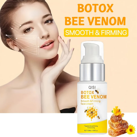 Creme facial veneno de abelha QISI, 50ml, com formato elegante, ideal para hidratação e firmeza da pele