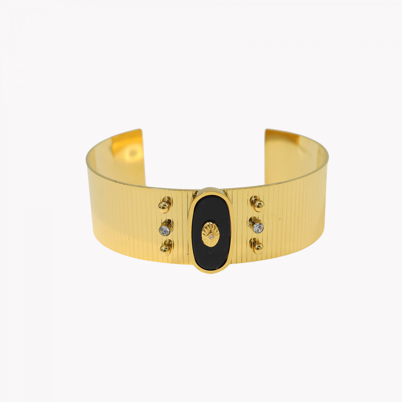 Pulseira rígida aço com textura olho