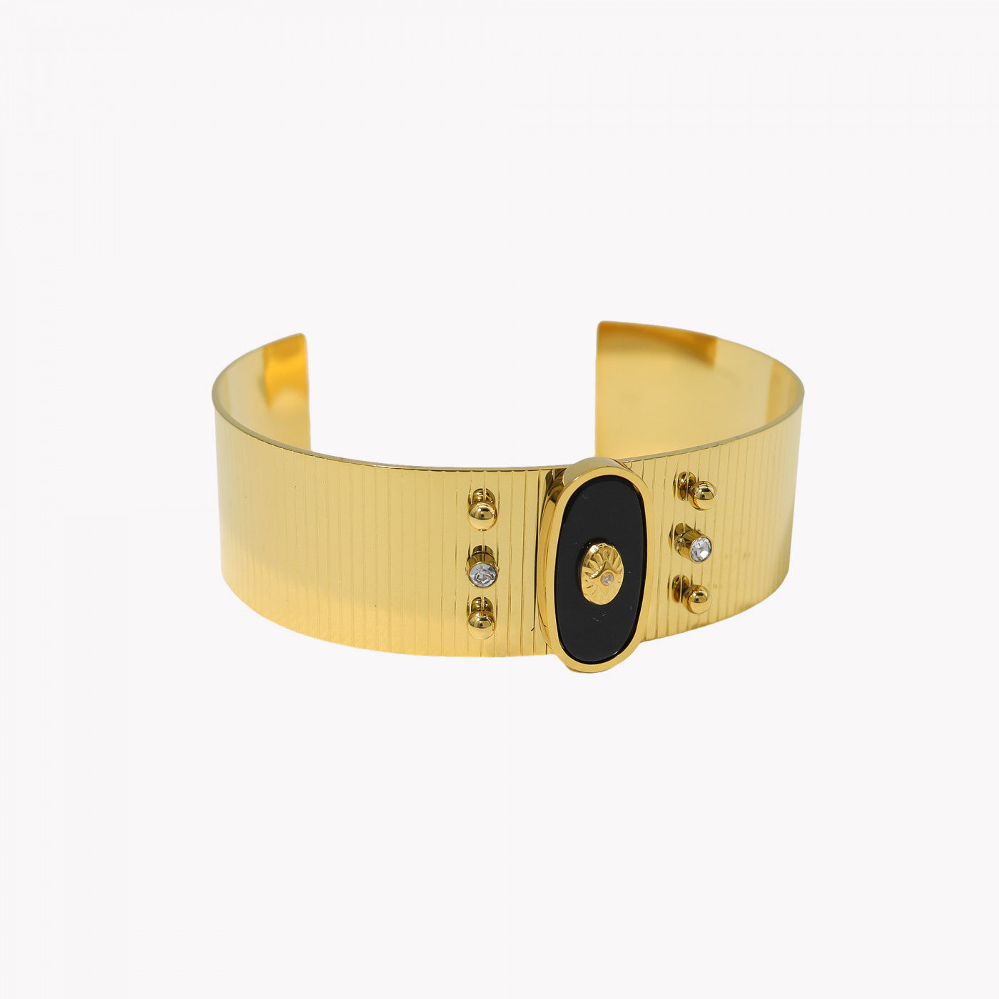 Pulseira rígida aço com textura olho