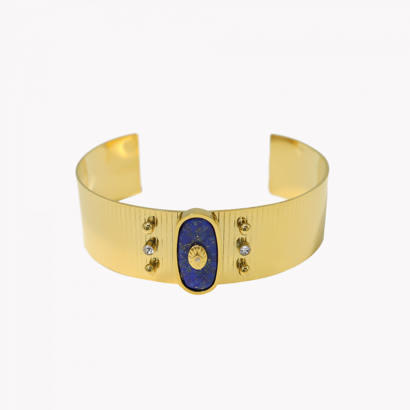 Pulseira rígida aço com textura olho