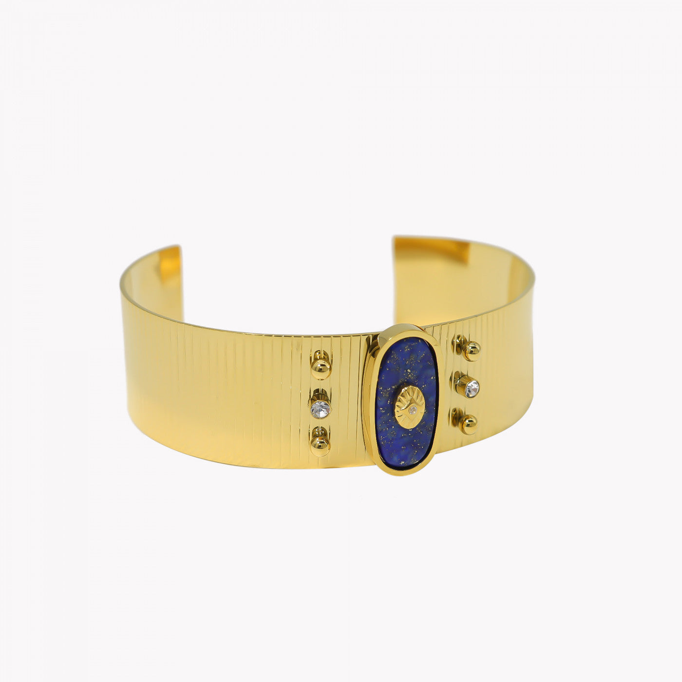 Pulseira rígida aço com textura olho