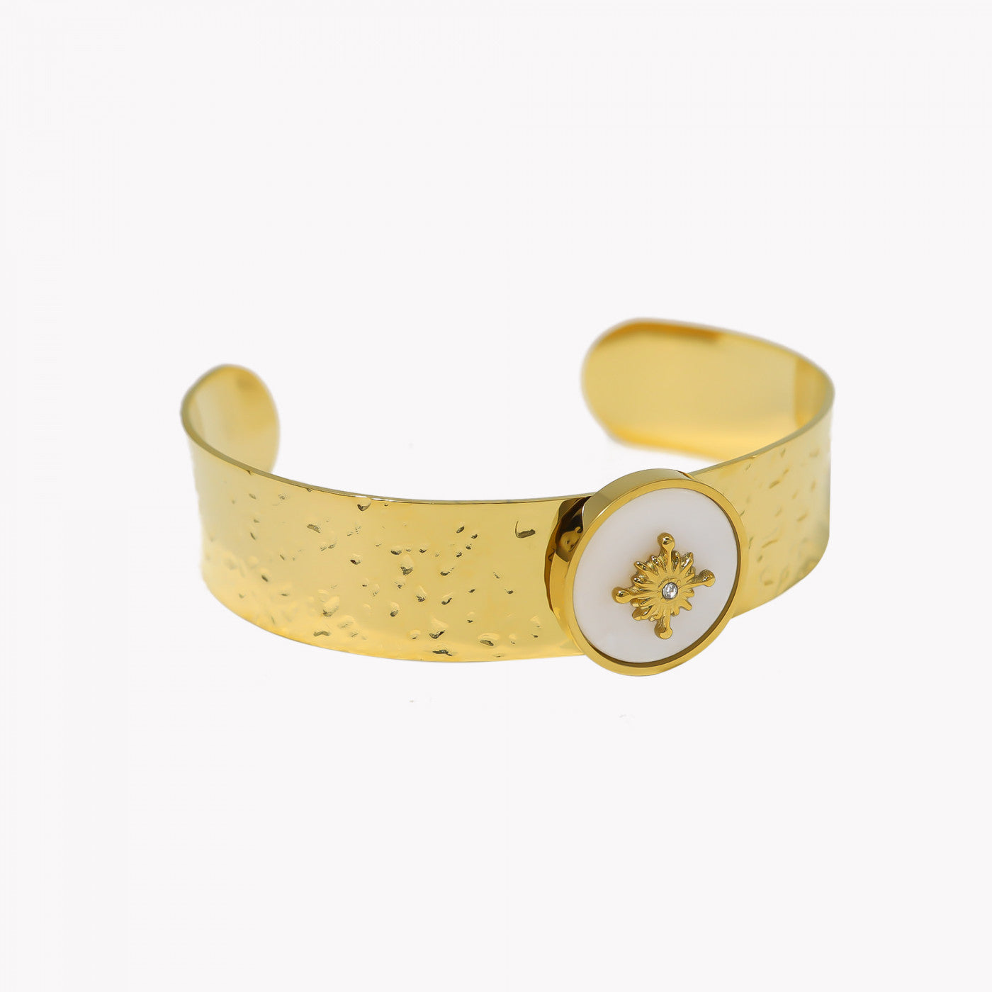 Pulseira rígida aço com textura sol