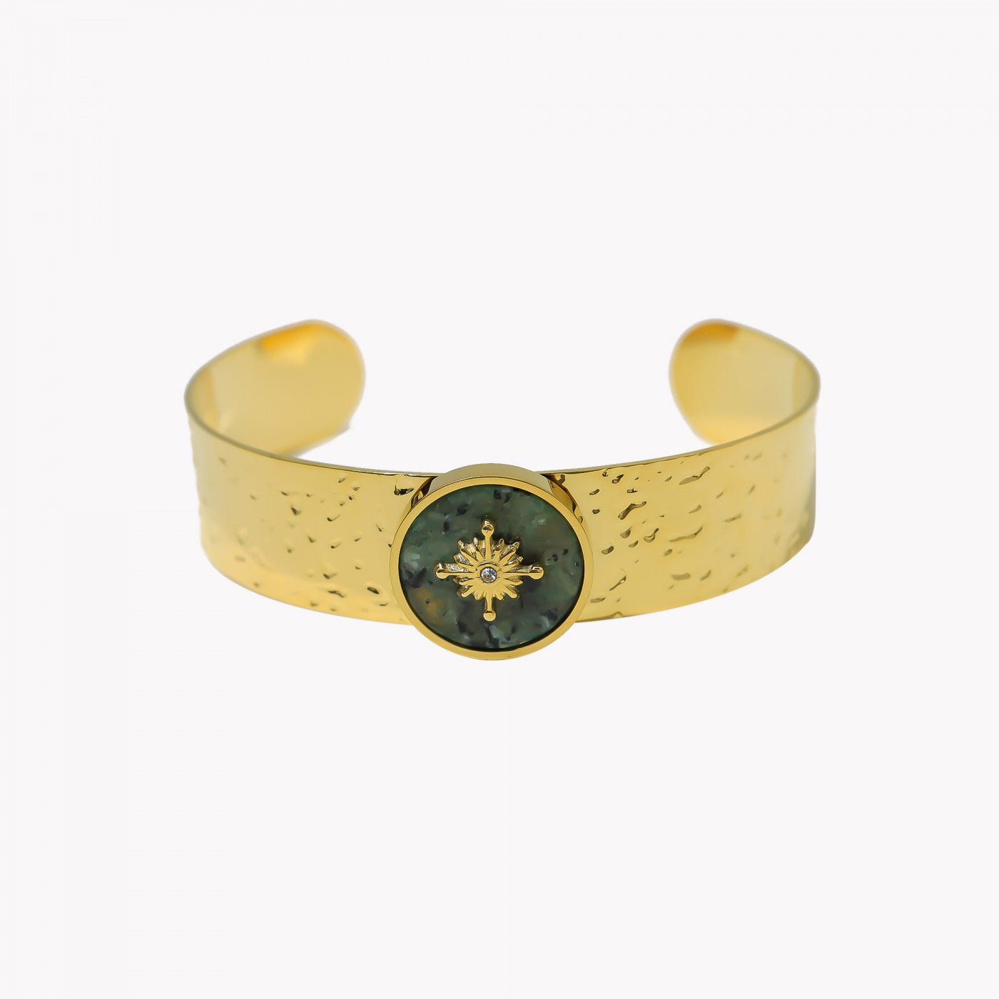 Pulseira rígida aço com textura sol