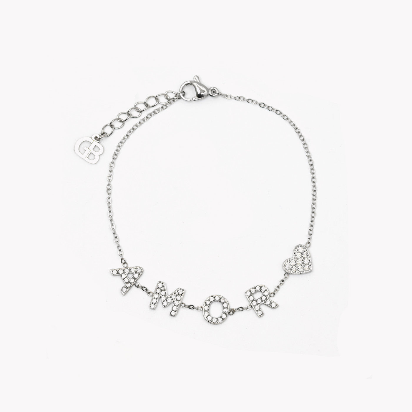 Pulseira aço amor e coração