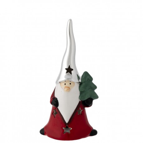 Pai Natal LED 16cm | Prata 925 Bilaminada | Natal Luxo