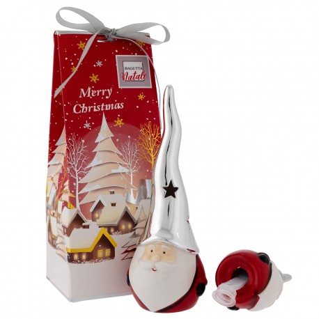 Mini difusor de Papá Noel de 11 cm con gorro plateado