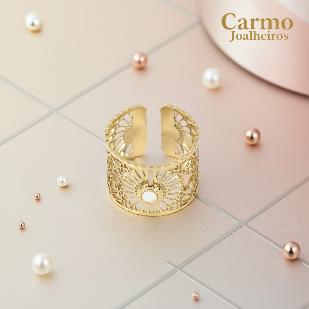 Banner Anel Ajustável Aço Inoxidável Vazado