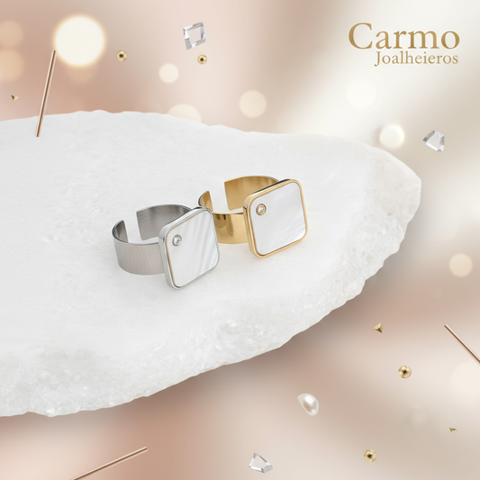 Banner Anel Ajustável Aço Quadrado Madrepérola