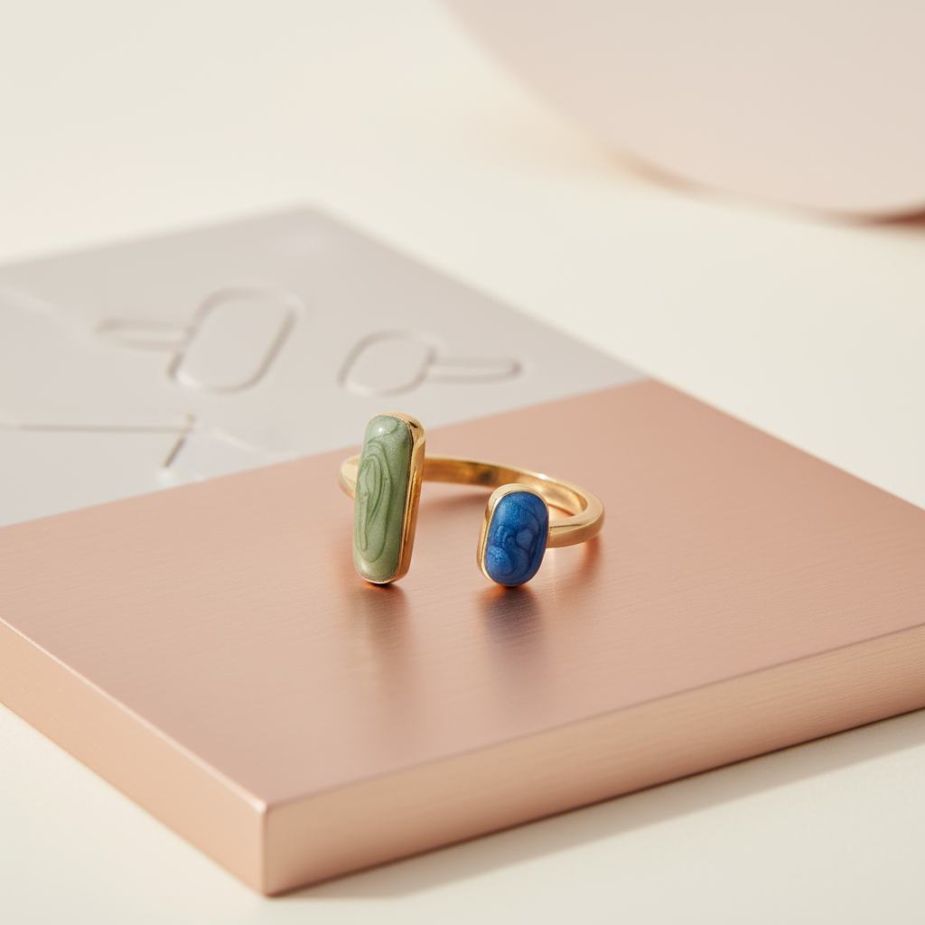 Banner Anel em aço aberto geométrico ajustável