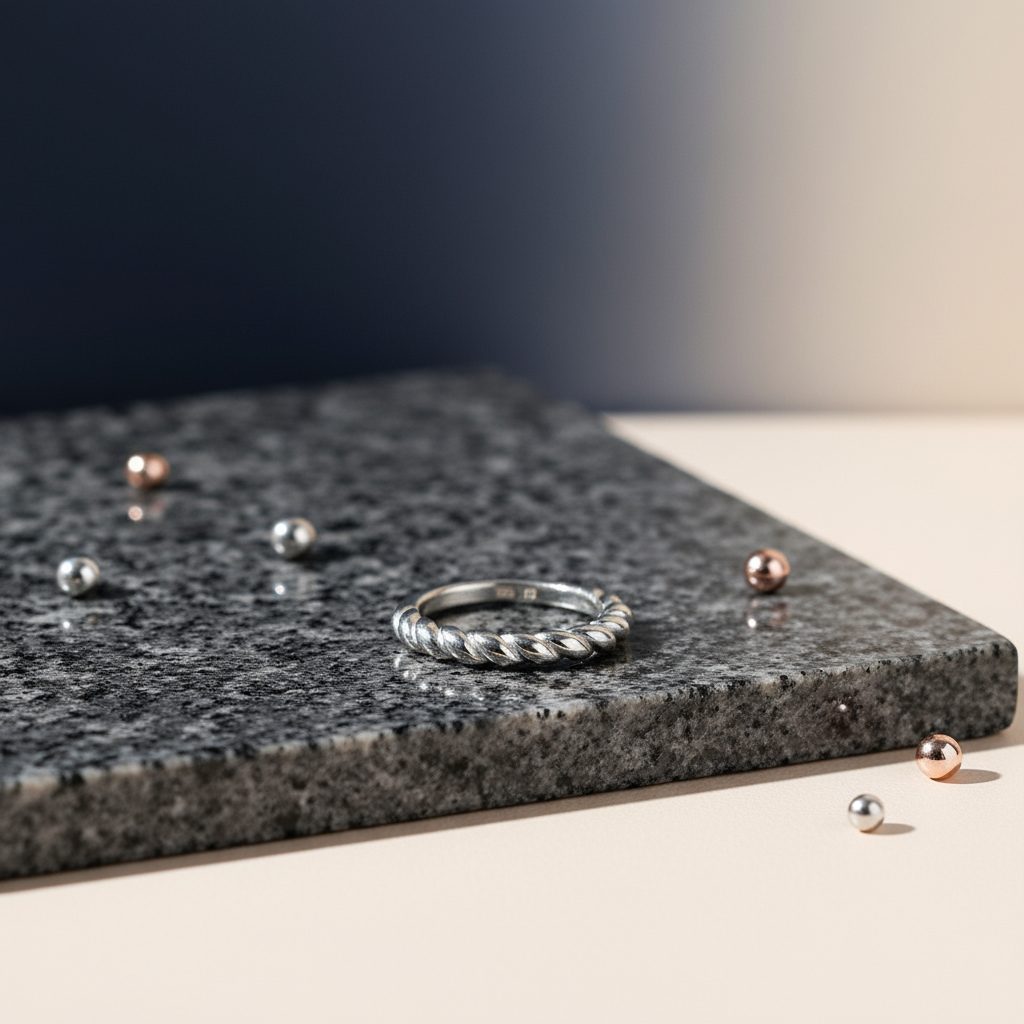 Banner Anel em aço efeito torcido