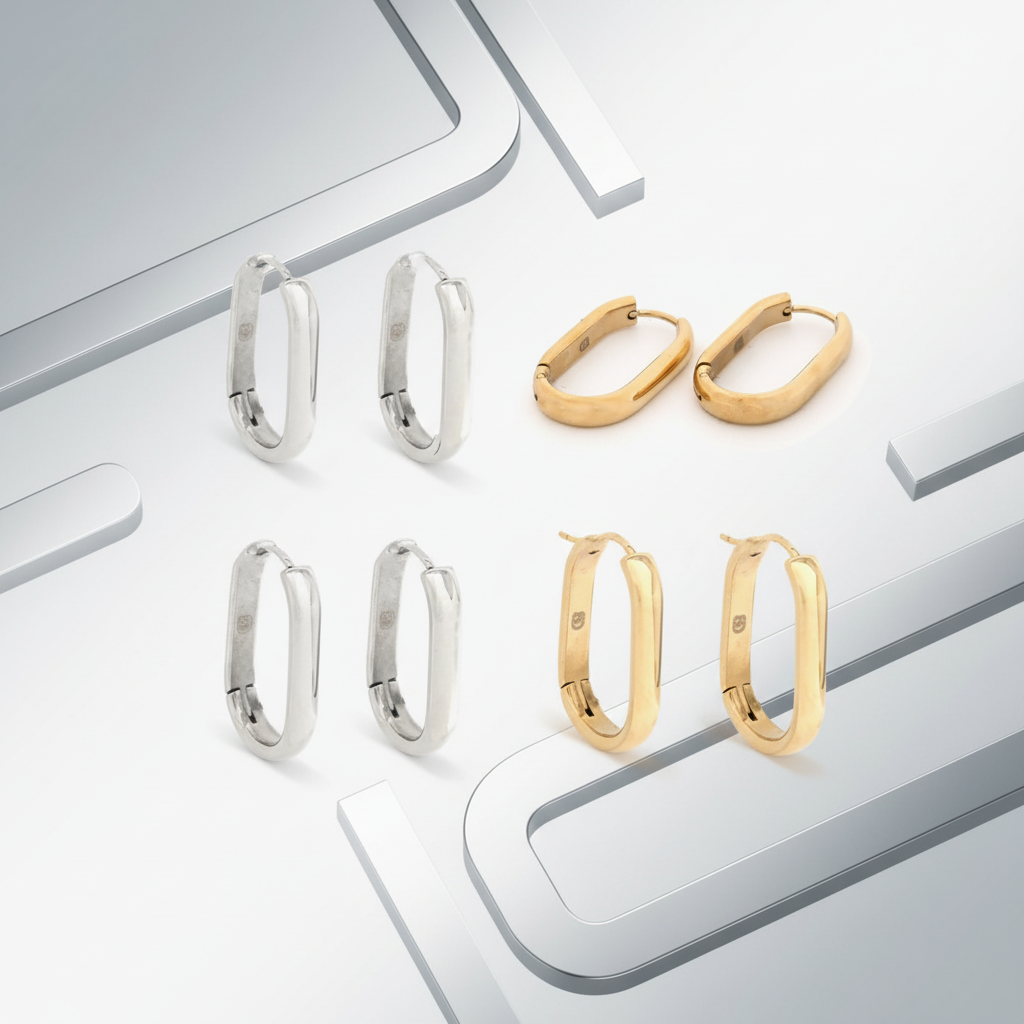 Banner Argolas em aço básicas grossa