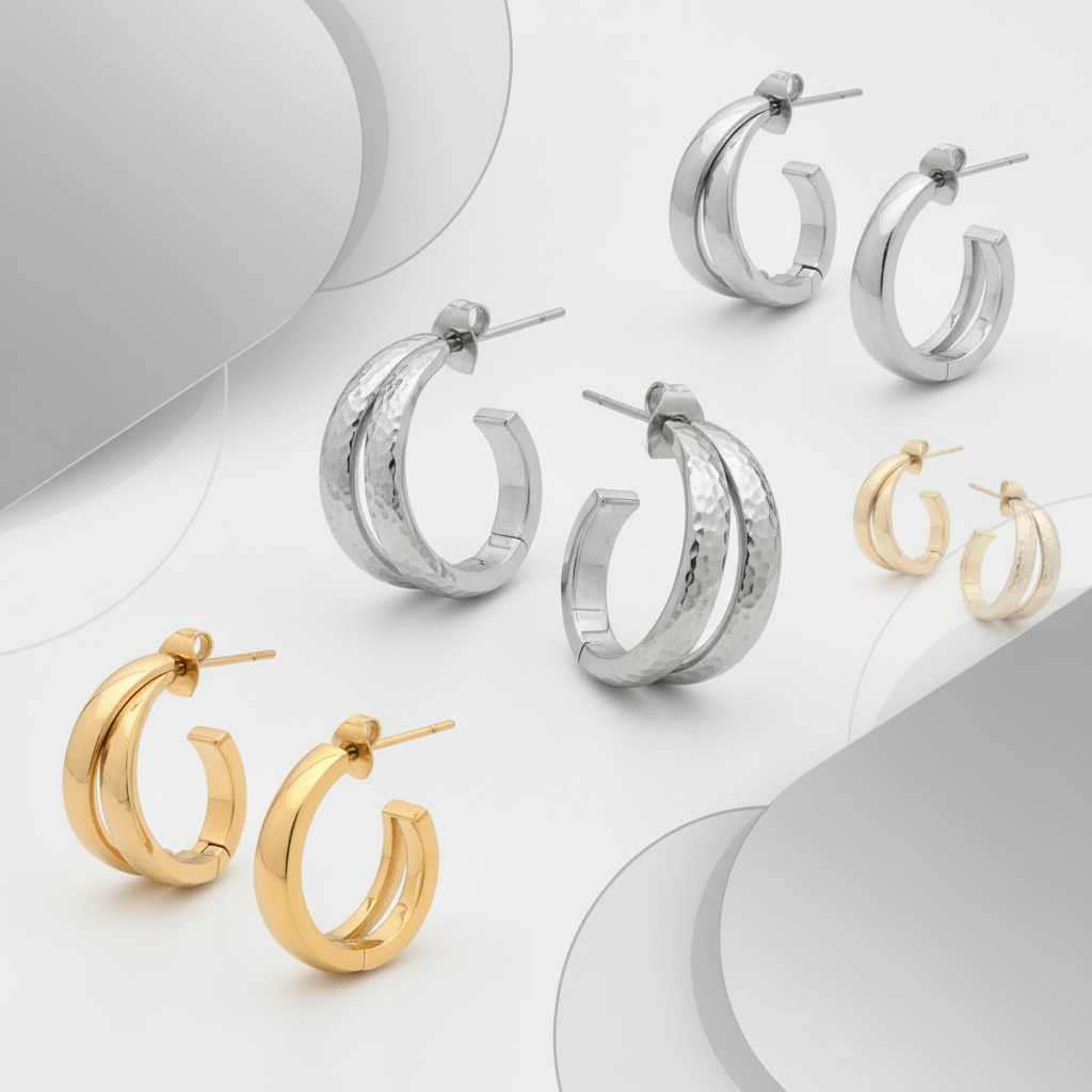 Banner Argolas em aço duplas