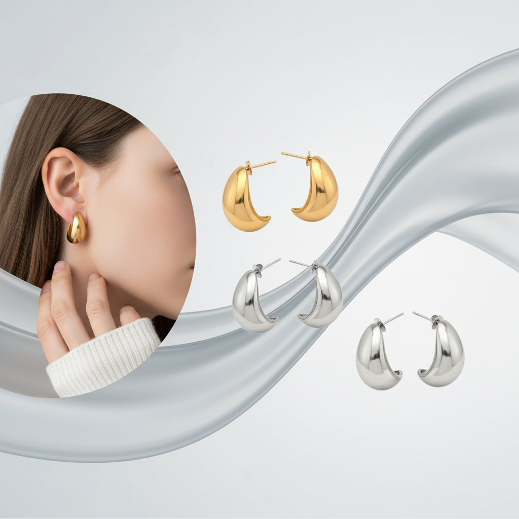 Banner Argolas em aço gota