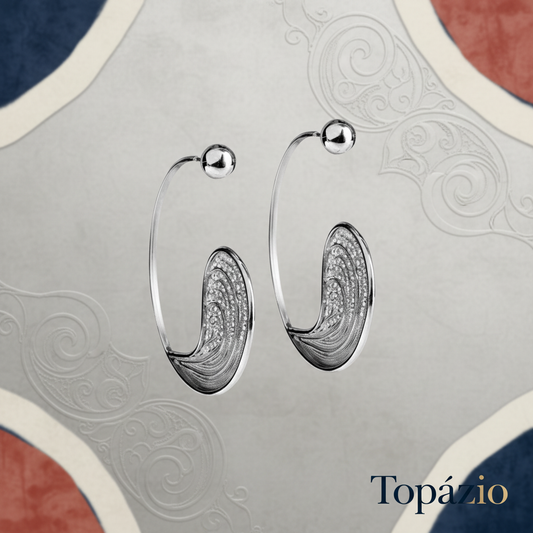 Banner Argolas Filigrana Portuguesa em Prata 925 - Topázio