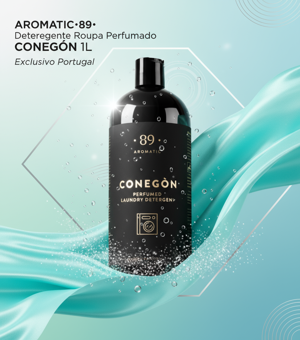 Banner AROMATIC•89• Detergente Roupa Perfumado CONEGÓN 1L - Exclusivo Portugal