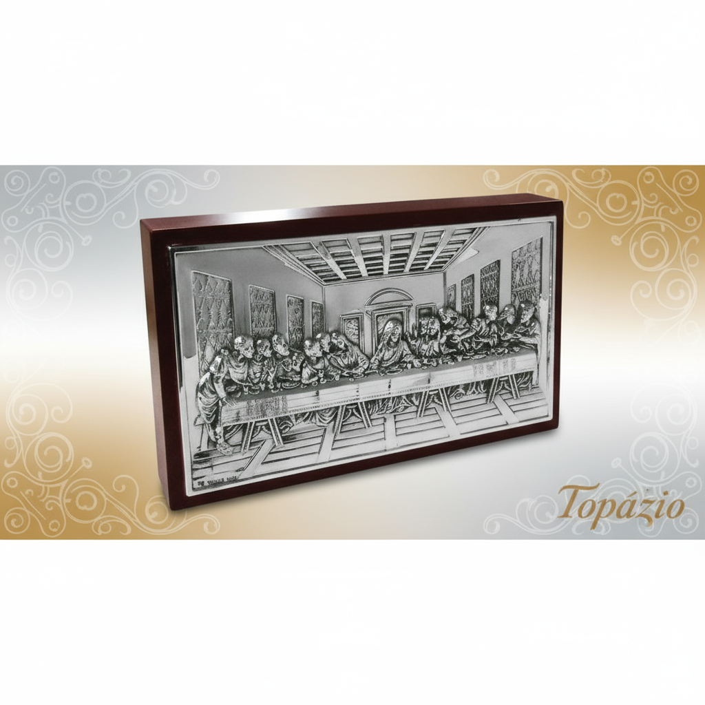 Banner Bibelot Última Ceia - Placa Prateada - Topázio