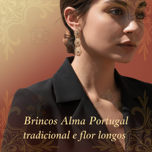 Banner Brincos Alma Portugal tradicional e flor longos