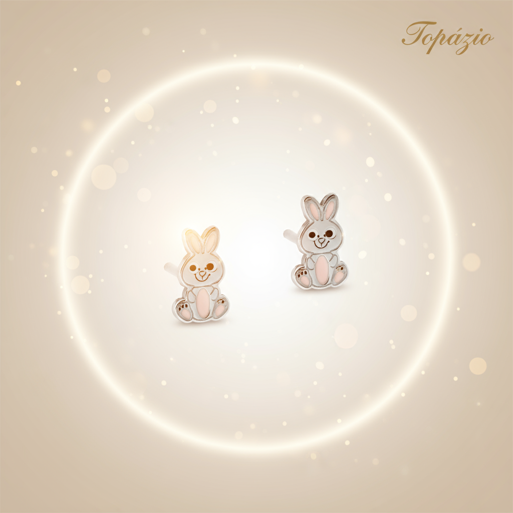 Banner Brincos Coelhinho Infantil Topázio